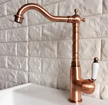 Swivel Spout Water Tap Antique Red Copper Single Handle Single Hole Kitchen Sink & Bathroom Faucet Basin Mixer Tap anf414 Kitchen Fixture Swivel Spout Water Tap Antique Red Copper Single Handle Single Hole Kitchen Sink & Bathroom Faucet Basin Mixer Tap anf414 Kitchen Fixture
