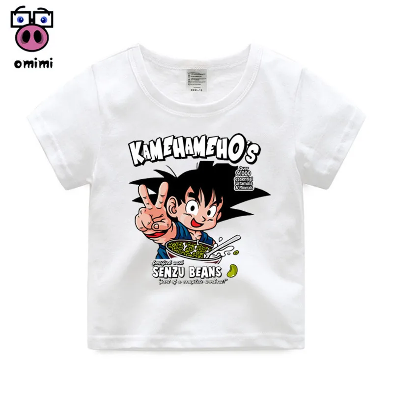 Возрастом от 2 до 14 лет Детская Dragon Ball малыша Гоку забавная футболка Для детей на
