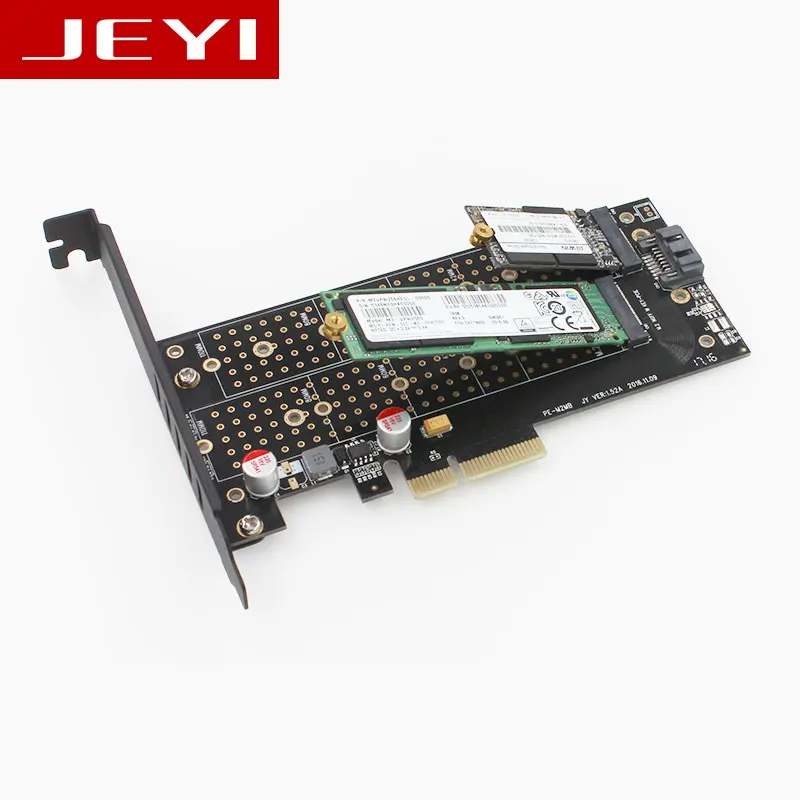 JEYI SK7 Pro M.2 NVMe SSD NGFF для PCI-E X4 3,0 адаптер M ключ B ключ двойной интерфейс карты PCI Express3.0 двойное напряжение 12V+ 3,3 V SATA