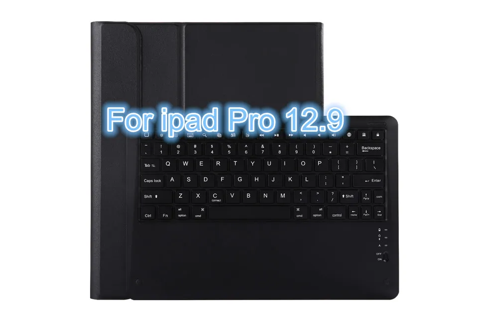 Bluetooth клавиатура чехол для iPad Pro 12,9 дюйма Авто Режим сна/пробуждения умный из искусственной кожи раза защитный чехол для Apple iPad Mini Coque - Цвет: Black