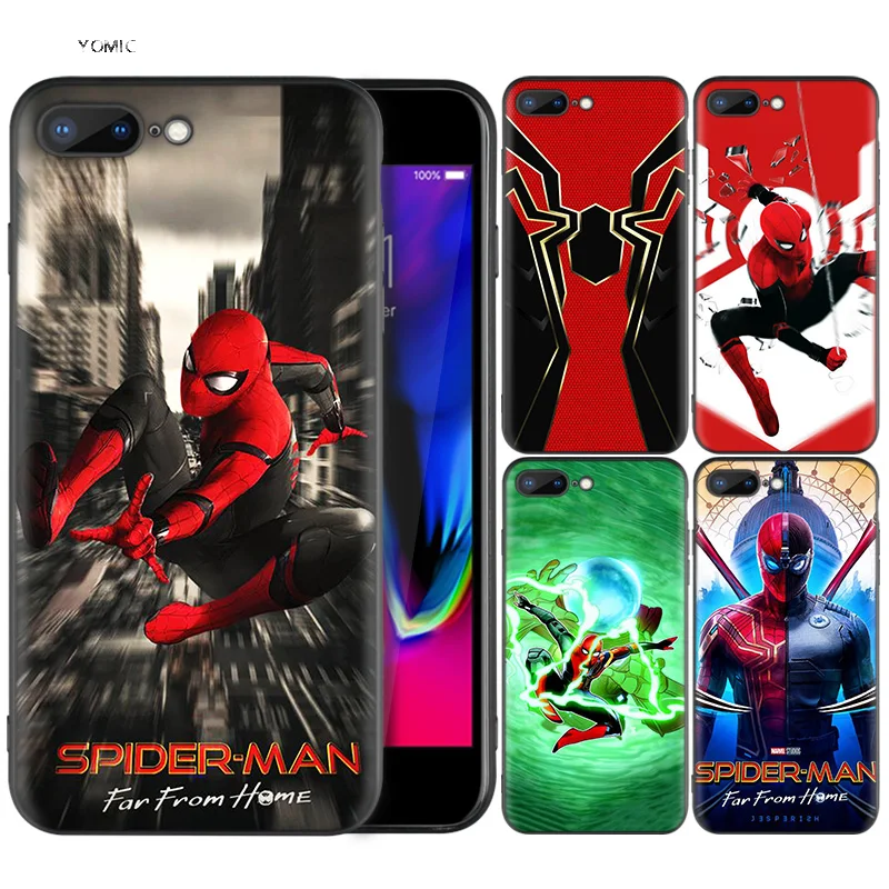 

Black Case Bag Capa Coque for iPhone XR 7 8 6 6S Plus X XS MAX 5C 5 5S SE 7Plus 8Plus Spider-Man Far From Home