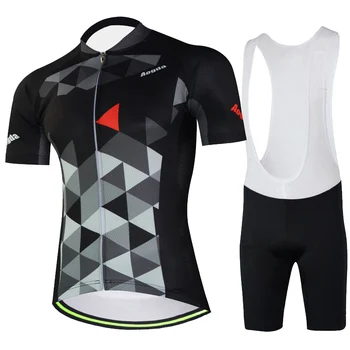 

Aogda Summer Breathable Bike Jersey Set Men Short Sleeve Cycling Clothes Suit Outdoor Quick Dry Road Bicycle Clothing