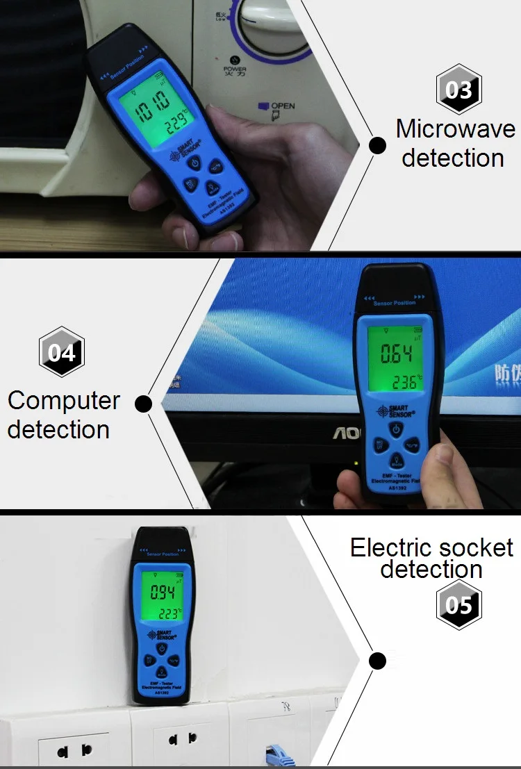 Sensor inteligente as1392 digital lcd radiação dosímetro