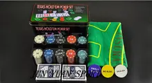 Hot,Texas Hold’em Poker Set 24*12*11 CM Boxed 200 Poker Chip+2 Poker+ 1 Table cloth+3 Blind For Entertainment Send at random