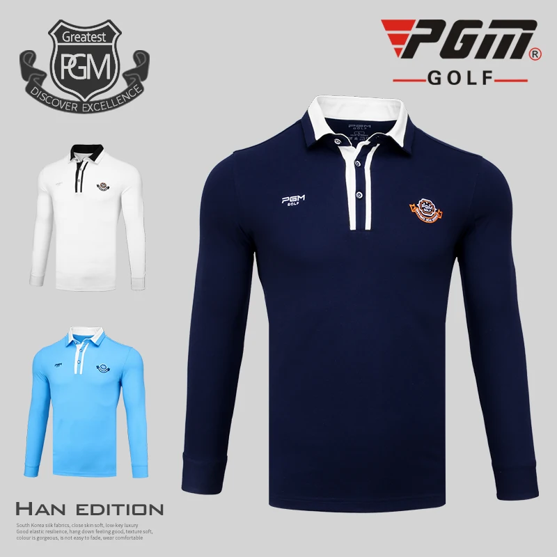 Новая одежда для гольфа Мужская рубашка с длинными рукавами футболки спортивные топы-поло осенне-зимняя одежда