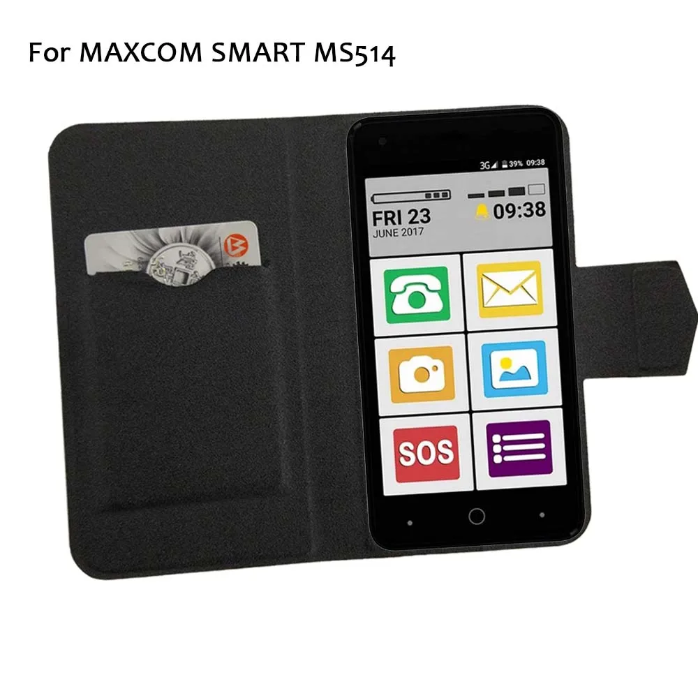 

5 Colors Hot! MAXCOM SMART MS514 Phone Case Leather Cover,Factory Direct Fashion Luxury Full Flip Stand Leather Phone Cases
