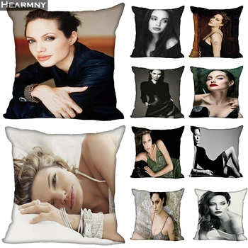 

Angelina Jolie Pillow Case For Home Decorative Pillows Cover Square Invisible Zippered Throw PillowCases 40X40,45X45cm