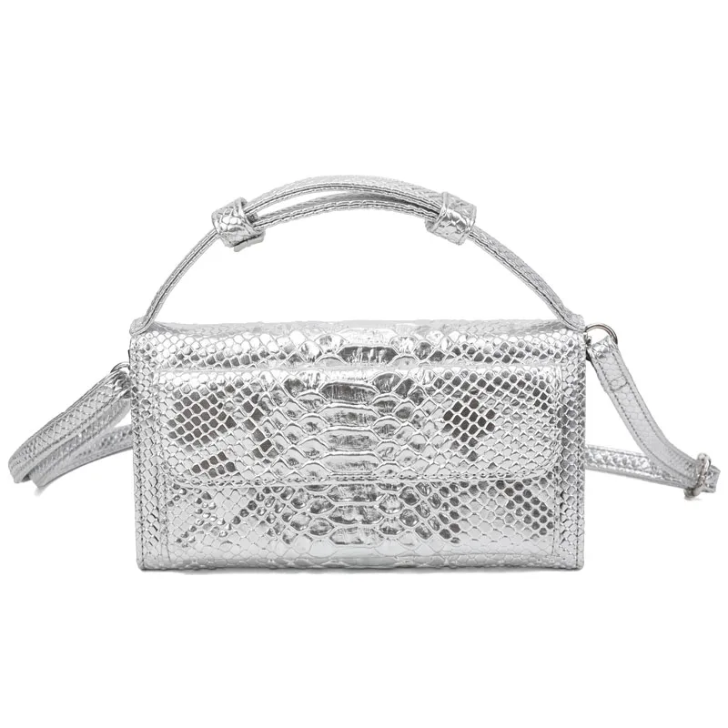 

2019 New Women's Evening Party Clutch Genuine Leather Tote Messenger Bag Fashion Luxury Snake Handbags Flap Small Crossbody Bags
