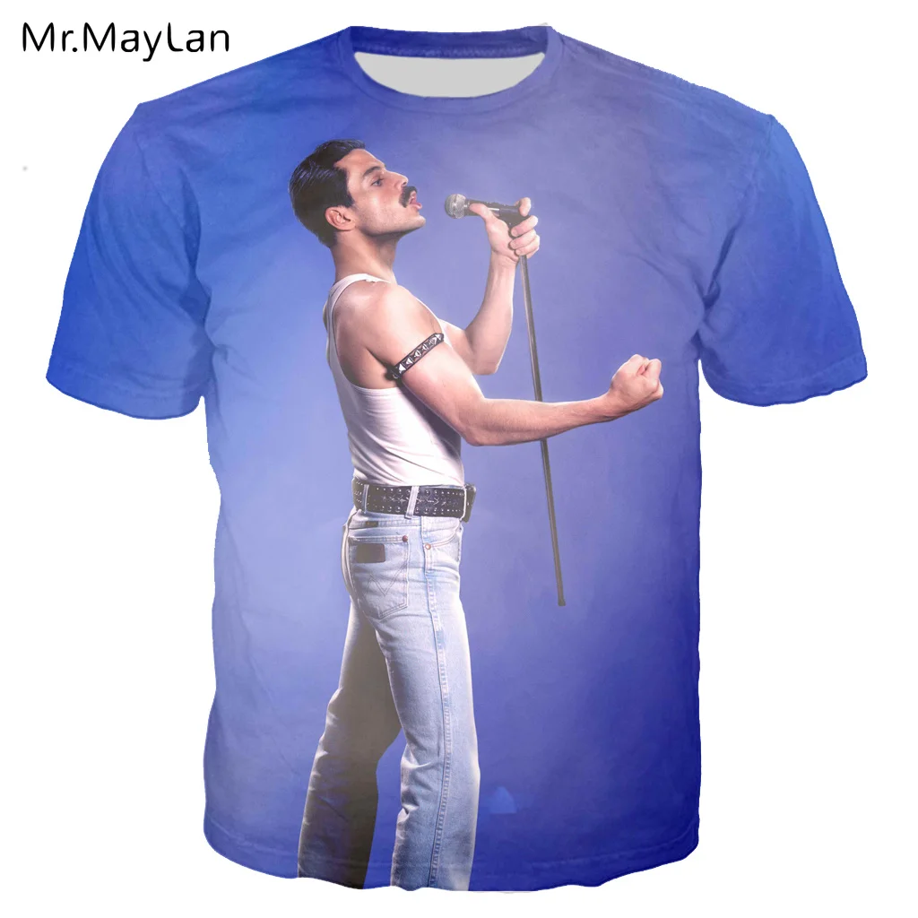 Cena Fajne 3D druku Rock Freddie Mercury Tshirt mężczyźni kobiety Punk Streetwear koszulki z krótkim rękawem gotyckie ubrania ponadgabarytowych Poleras Hombre Tee koszula
