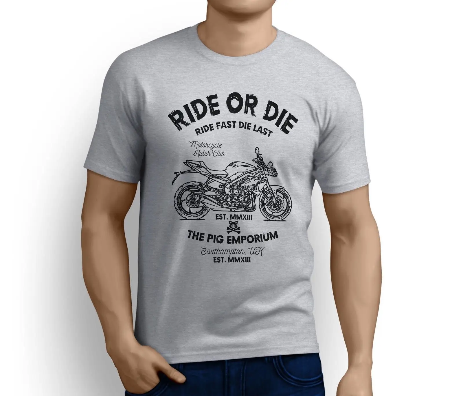 cheap 2019 Creative Novelty Summer Style Cotton Ride Or Die British Motorbike Street Triple R 2016 Inspired Motorcyclebrand T Shirts