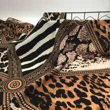 Нигерийская винтажная шифоновая ткань полиэстер леопардовая шифоновая ткань с принтом для летних блузок и платьев TJ0312
