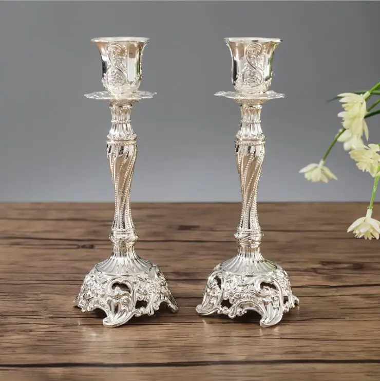 2PCS/ pair Europe metal candle stand god candlesticks metal antiques table home decoration candle holders ZT117