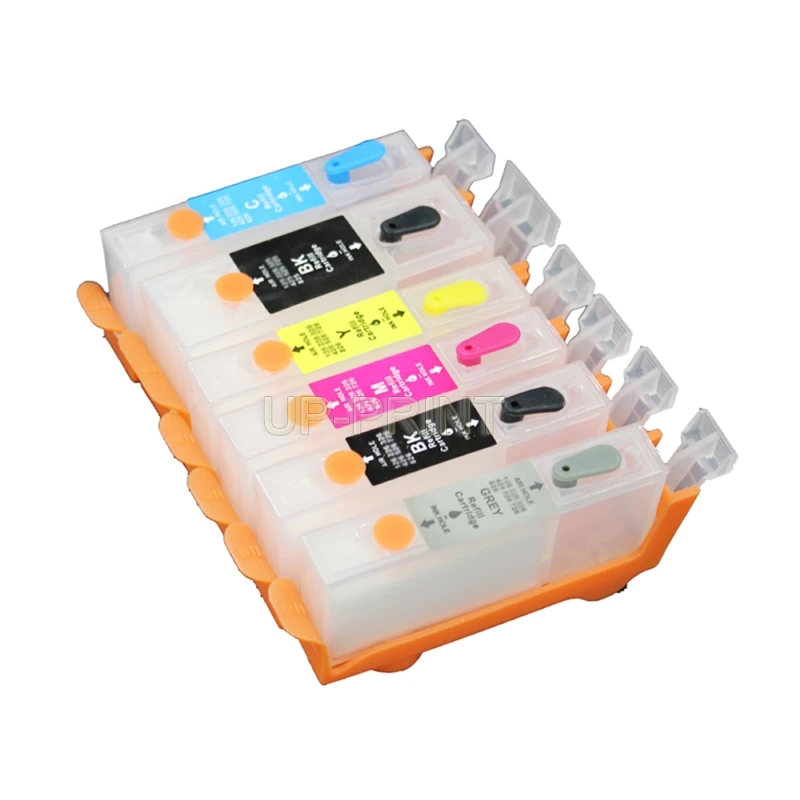 

UP 6pcs Empty Refillable Ink Cartridge compatible for Canon MP980 MP990 printe with auto chip PGI520 CLI-521