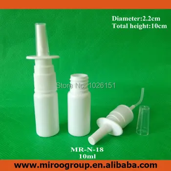 

High Quality 50+2pcs/lot HDPE white 10ml Nasal Spray Pumps bottle, 10ml Nasal Atomizers, 1/3oz Oral Spray Applicators