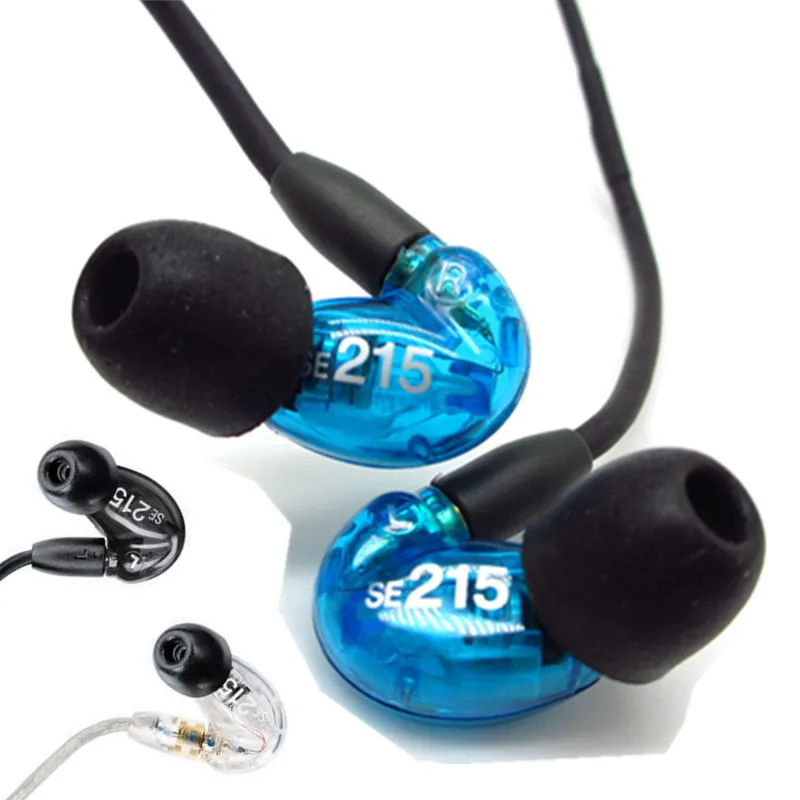 Newest SE215 in-ear earphones HIFI diy dynamic earphones earhook vibration noise-canceling earphones for ios /android phone