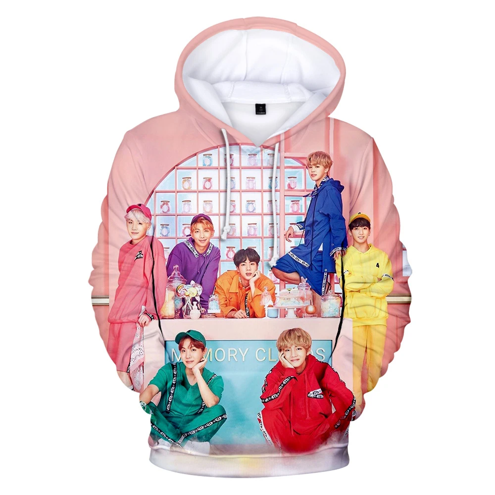 

KPOP latest album 3D pattern long-sleeved hooded men and women comfortable casual KPOP trend long-sleeved hooded