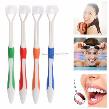

1x 3 Sided Toothbrush Ultrafine Soft Bristle Adult Tooth Brush For Health Teeth #Y207E# Hot Sale