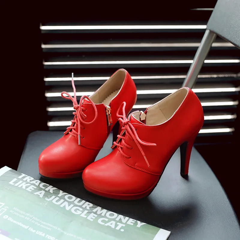 BONJOMARISA/ г.; демисезонные туфли-лодочки на шнуровке четырех цветов; обувь на платформе; женская обувь на высоком каблуке; большие размеры 34-43