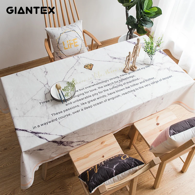 

GIANTEX Marble Table Cloth Cotton Linen Tablecloth Rectangular Dining Table Cover Tablecloths Obrus Tafelkleed mantel mesa nappe