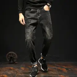 Брендовые модные джинсы Для мужчин осень 2017 г. новые джинсы мужской Slim Fit молния Повседневное джинсовые брюки крах Штаны хип-хоп