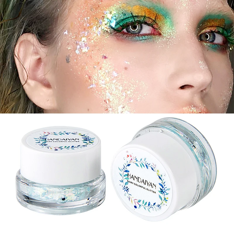 

Popular Loose Sequins Shimmer Glitter for Body Tattoos Powder Gel Glitter Flash Heart Face Cream Makeup Festival Party Cosmetics