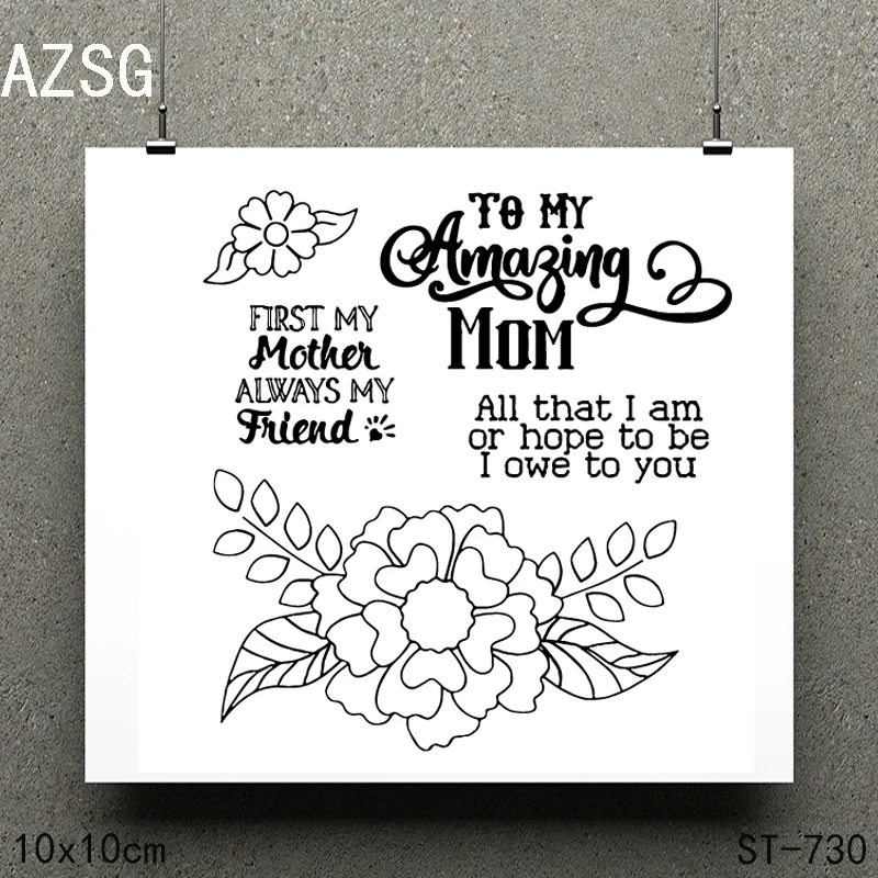 

AZSG Youth flower la Clear stamps/Seals scrapbooking photo album Decorative Card Making/Album Silicone Decoration crafts 10*10cm