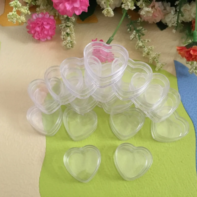 100 шт 4 г/4 мл пустые пластиковые прозрачные косметические баночки в форме сердца мягкие контейнеры для крема для лица, бутылки для лосьона, пробники, гелевая коробка