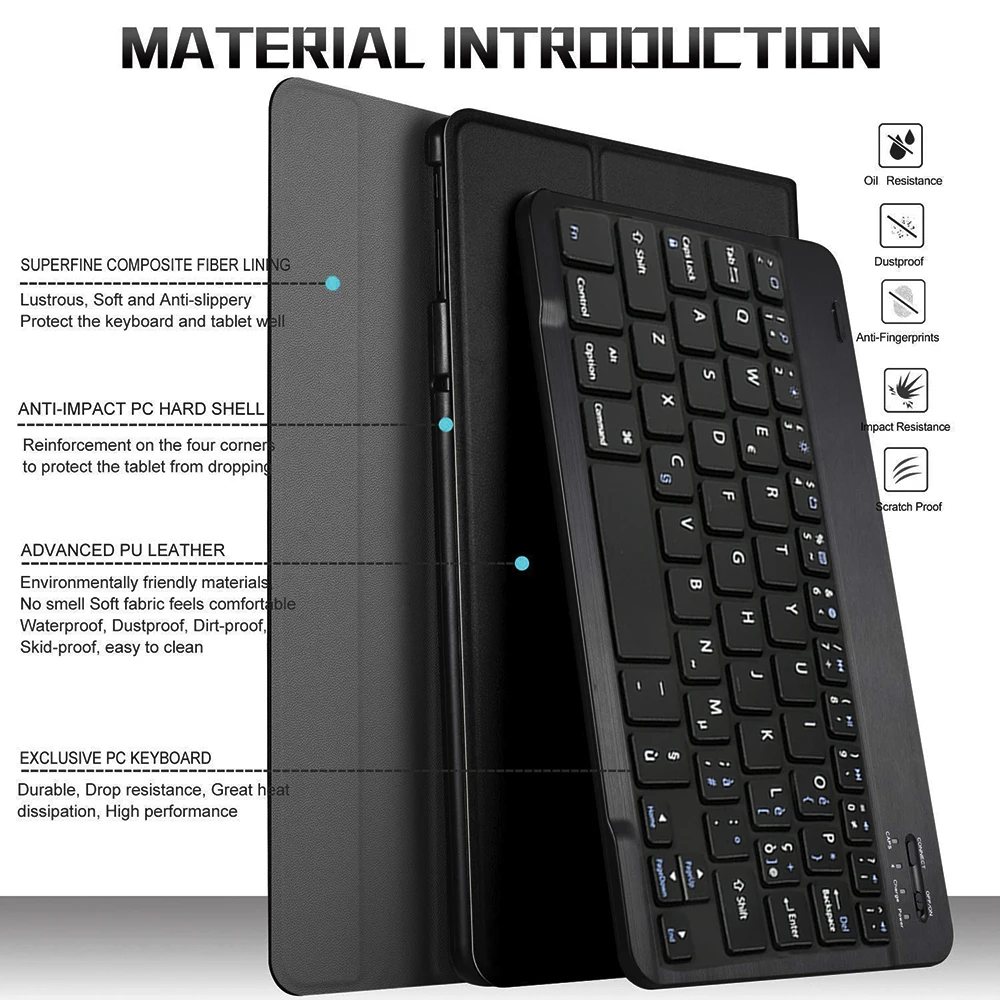10 5 дюймов планшет Bluetooth клавиатура с подсветкой для samsung Galaxy Tab S5e SM T720 T725 кожаный