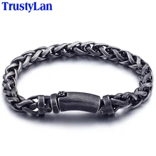 TrustyLan 8 мм толстый браслет-цепочка для мужчин винтаж Нержавеющая сталь Черный Байкер стиль мужские ювелирные изделия s браслеты Подарки для него