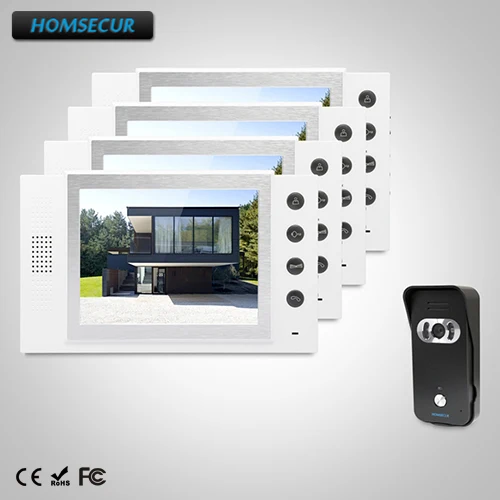 

HOMSECUR 8" Video Door Phone Intercom System+Dual-way Intercom for Apartment TC021-B + TM801-W