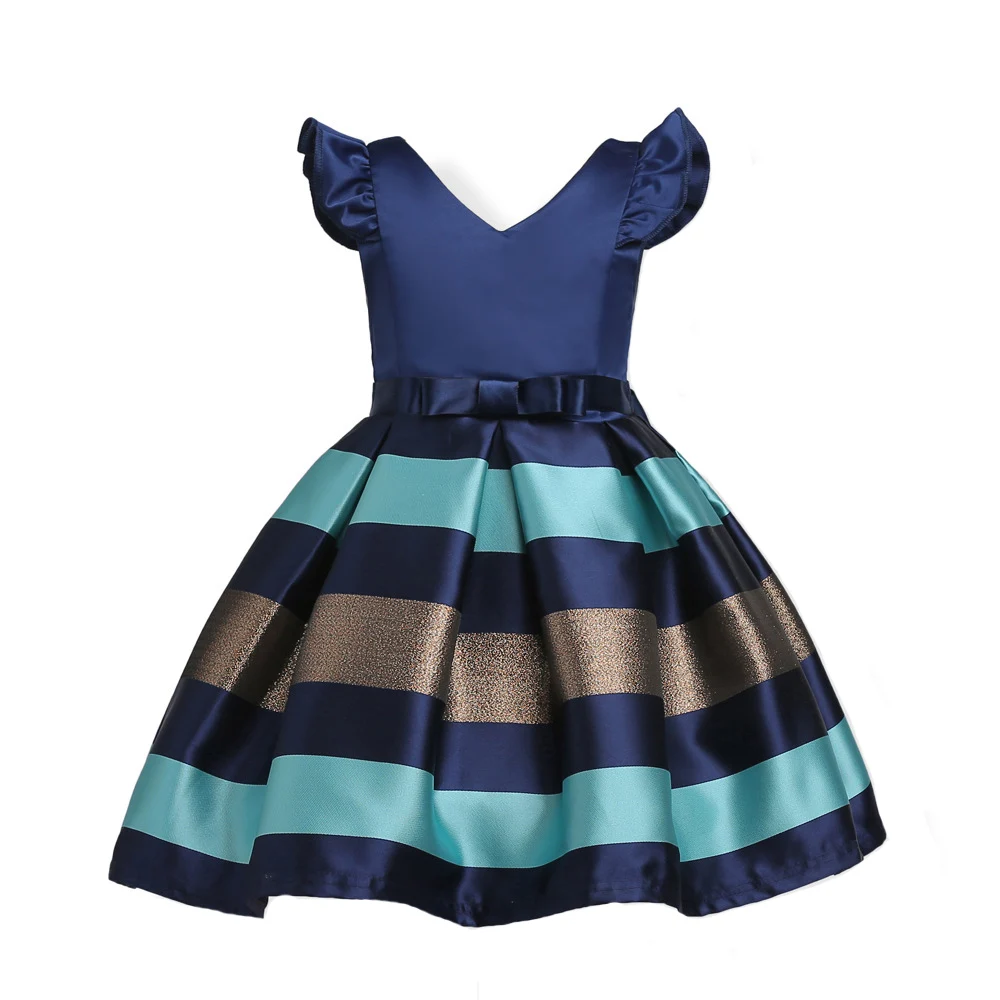 

Baby Girl Princess Dress Kids Stripe Fly Sleeve Dresses for Toddler Children European American Fashion Clothing kids Vestidoes