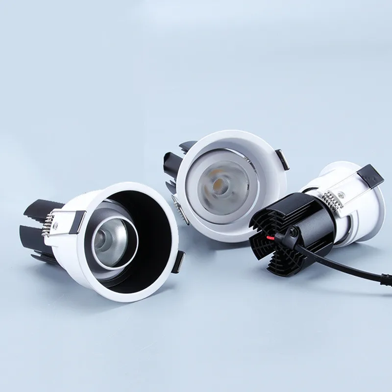 

Dimmable Embedded Anti-glare Led COB Ceiling Recessed downlight AC85-265V 7w 12w LED wall wash light Hotel Villa Indoor Lighting