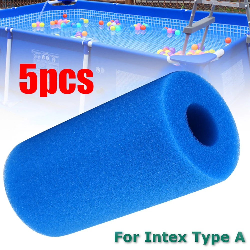 

5 Pcs For Intex Type A Swimming Pool Filter Foam Reusable Washable Sponge Cartridge Foam Suitable Bubble Jetted Sponge
