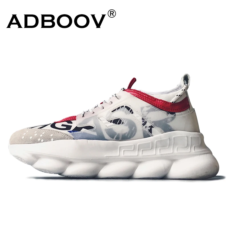 

ADBOOV New Spring Designer Shoes Woman Man Cow Suede + Mesh Breathable Sneakers Women Men Thick Sole Chunky Sneakers Size 35-44