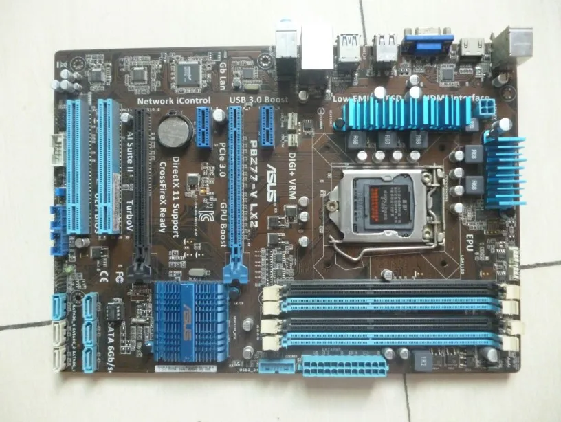 Б/у Asus P8Z77-V LX2 рабочего Материнская плата Z77 разъем LGA 1155 i3 i5 i7 DDR3 32G SATA3 USB3.0 блок питания ATX