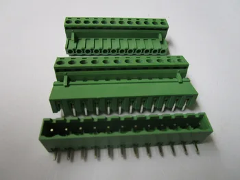 

30 Pcs Close Angle 12 pin/way Pitch 5.08mm Screw Terminal Block Connector Green Color Pluggable Type With Angle pin