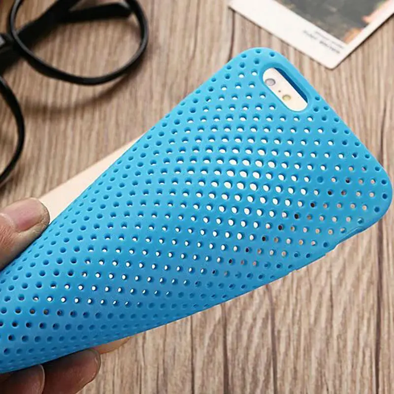 New Fashion Colorful Breath Holes Cover For iPhone 6 Case iPhone6 6S Plus i6 Phone Cases Soft TPU Summer Cool Grid Capa |