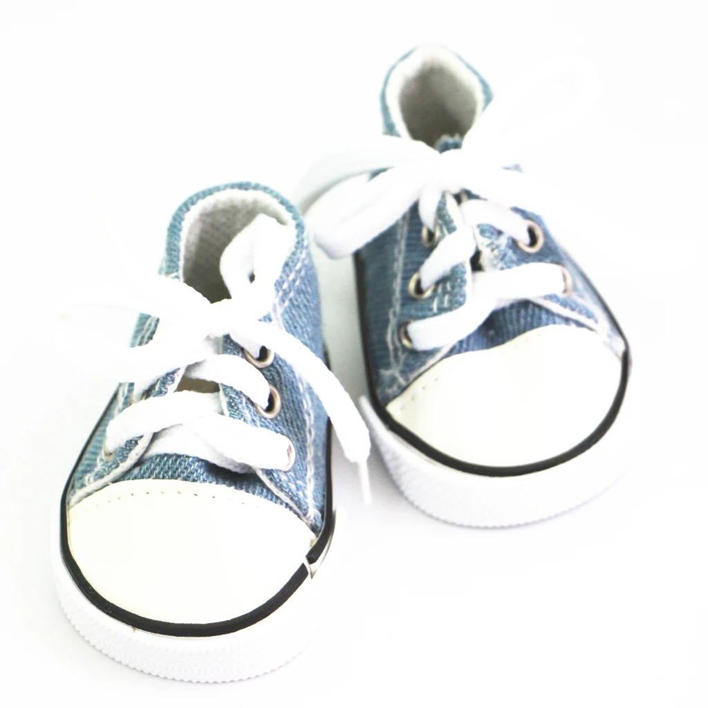 18inch Fashion Dolls Clothing Stylish Casual Canvas Shoes Flats Sneaker For   Doll Outfits Accessory 2 Pairs