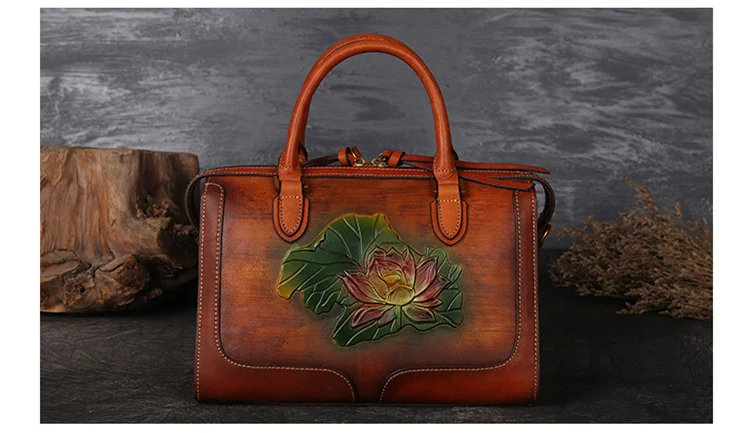 Новая Брендовая женская винтажная сумка ручной работы из натуральной кожи, Женская Ретро сумка через плечо из коровьей кожи, женская сумка с ручной печатью