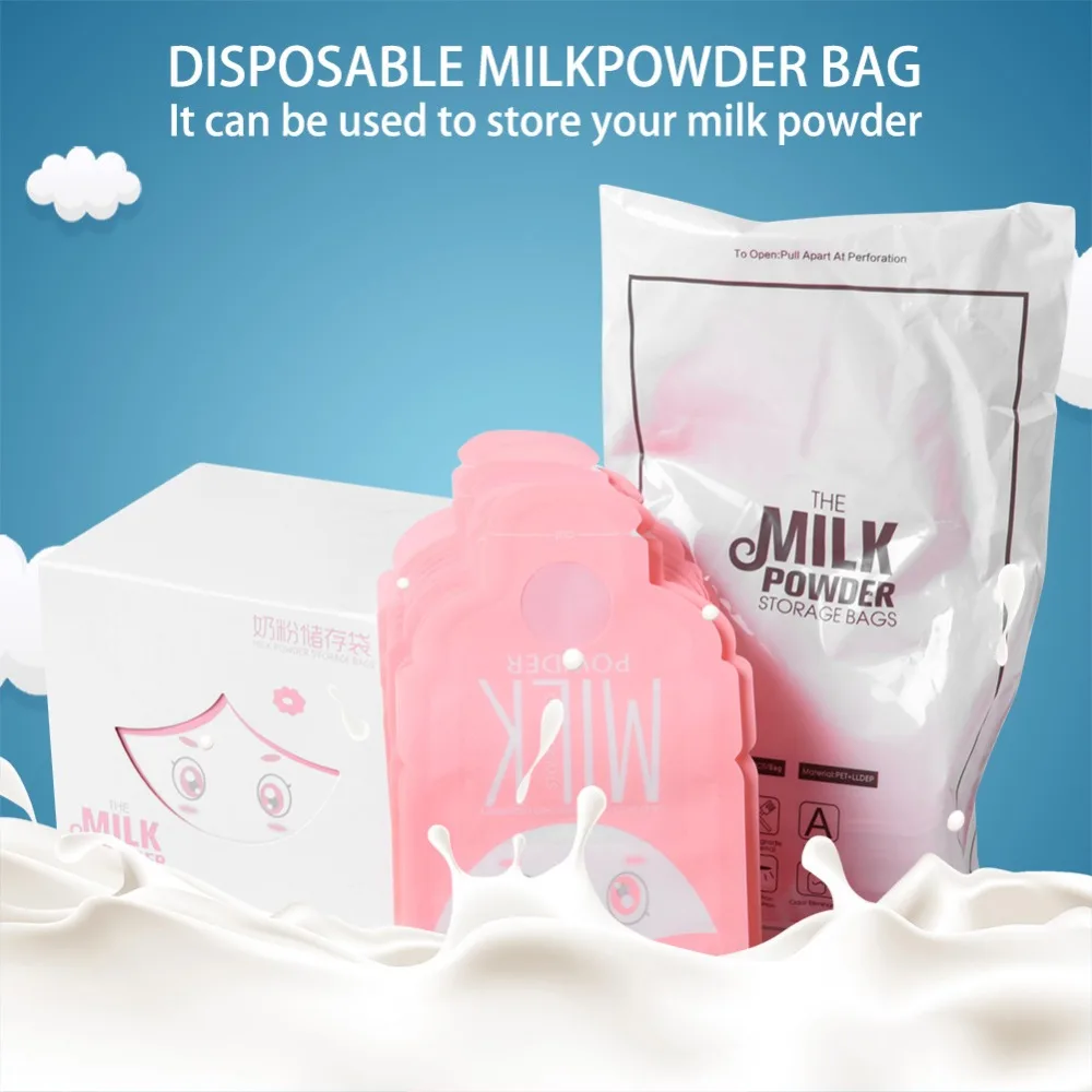 60 шт одноразовые безопасные нетоксичные антистатические портативные легкие молочные емкость для порошка сумка портативный мешочек для сухого молока легко носить с собой