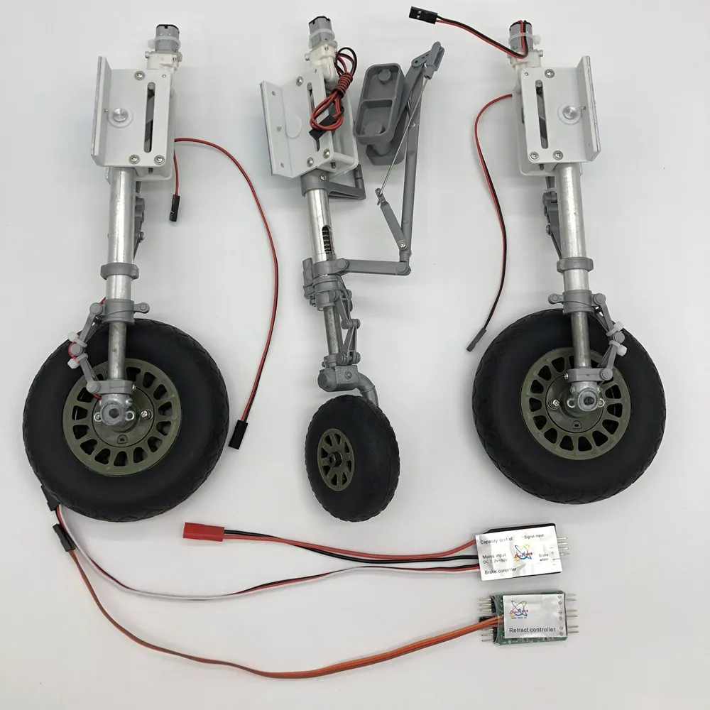 

Retract landing gear with brake wheels for Skyflight LX model 2000mm wingspan B25 RC propeller plane