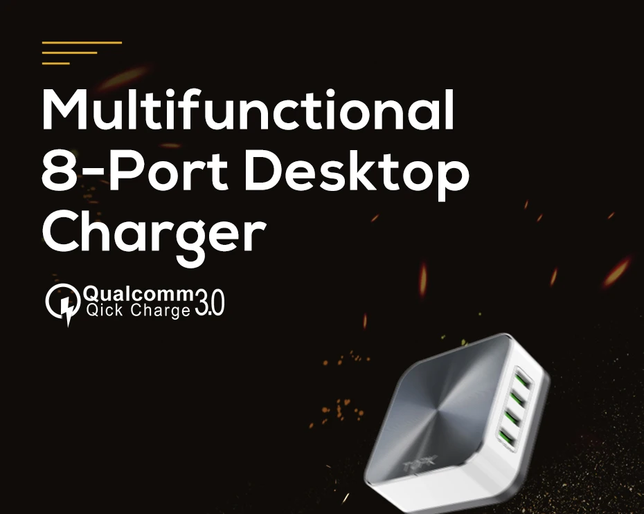 TOPK B829Q 8-Порты и разъёмы 50 Вт Quick Charge 3,0 USB Зарядное устройство для iPhone samsung Xiaomi huawei EU/US/UK AU разъем для рабочего стола, Быстрый Телефон Зарядное устройство