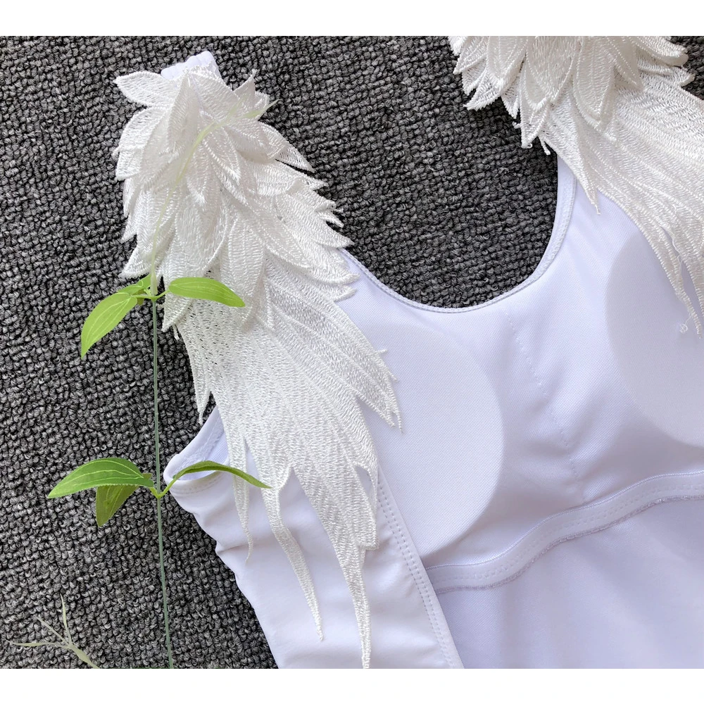 HXBY Angel Wings Цельный купальник женский леопардовый с открытой спиной сексуальный