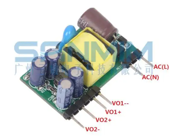 AC-DC 220 V в 12 v-5 v 0.15A-0.24A 3 Вт изолированные подключение двух устройств одновременно, модуль источника питания с трансформатор DLA03A1205 переключение Мощность l1255