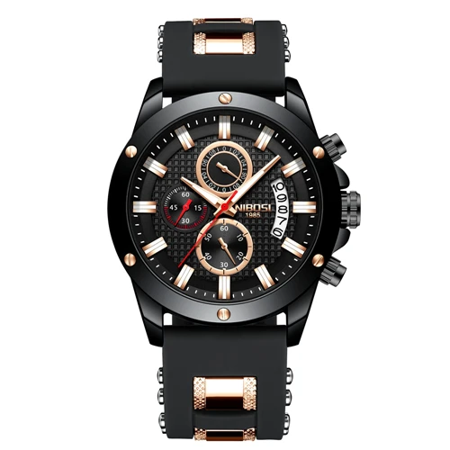 Часы мужские NIBOSI Relogio Masculino мужские часы Топ бренд класса люкс уникальные спортивные часы мужские кварцевые часы водонепроницаемые силиконовые часы Montre Homme - Цвет: 3