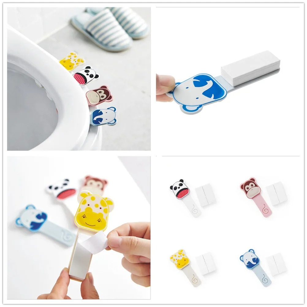 Home Toilet Lid Seat Cover Lifter Lift Handle Stick Avoid Touching Avoid Touching Cartoon Toilet Cover Pubilc Portable Gadget