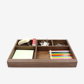 

Black Walnut Desktop Seal Box Office Phone Storage Box Folder Stationery Box Penholder Drawer Storage Office Supplies pen holder