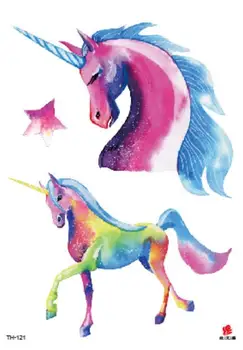 

Temporary Tatoo Fake Tattoo Sticker Watercolor Unicorn Horse Tattoos Stickers Tatouage Waterproof Flash Tatto For Men Women Girl
