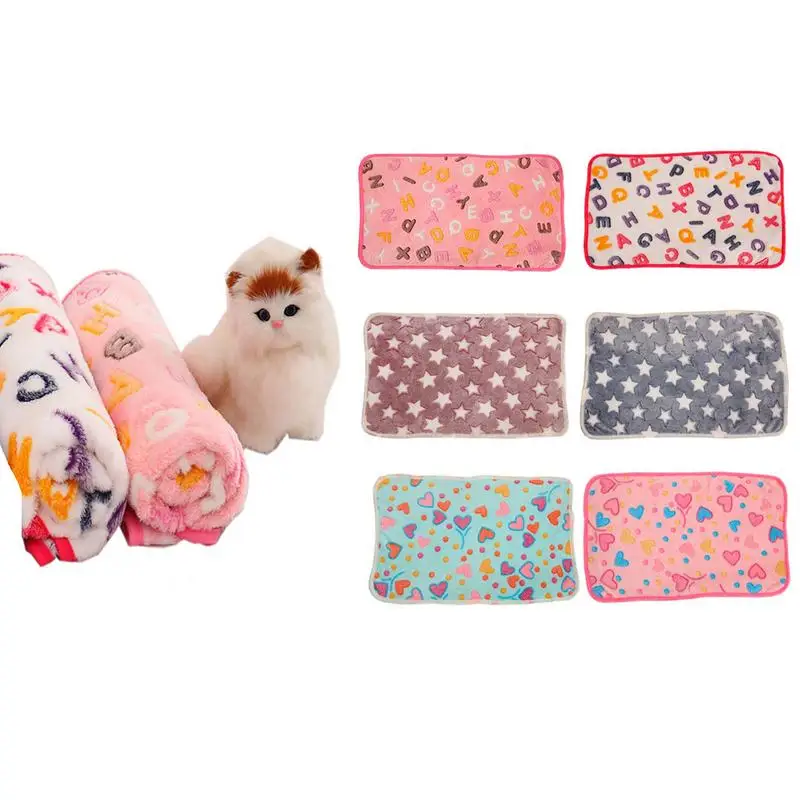 

6 Colors 60x40cm 104x76cm Cute Floral Pet Cat Sleep Warm Print Dog Cat Puppy Fleece Soft Dog Blanket Pet Cat Beds Mat