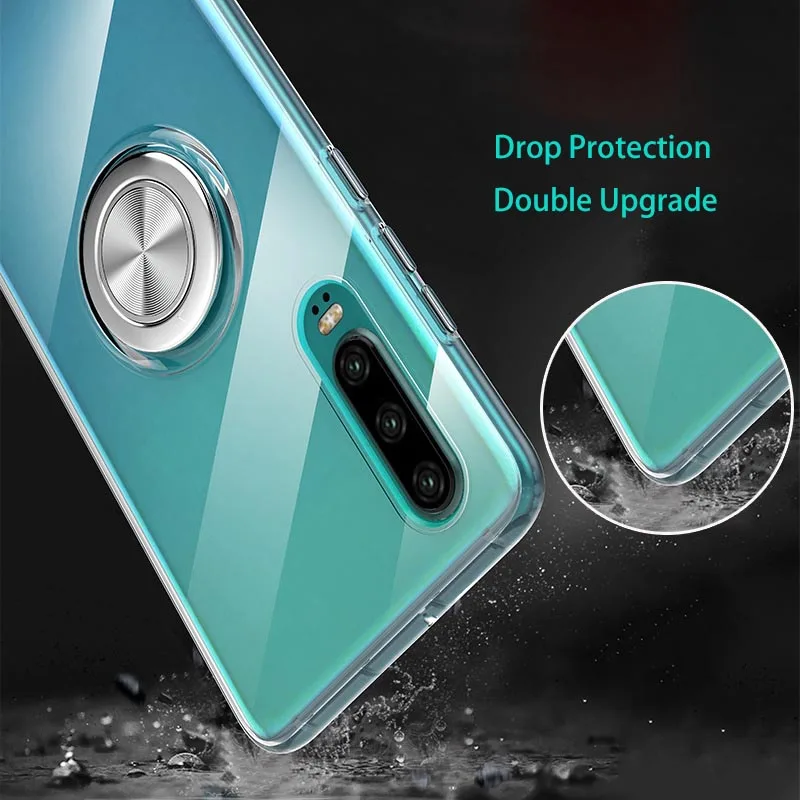 Capa de Silicone Anel de Dedo para Huawei P30 Macio Claro Hold Carro Magnético Telefone Case For Huawei Companheiro 20 Mate20 Nova4 P20 Pro 8 High Quality Telefonia e Comunicação